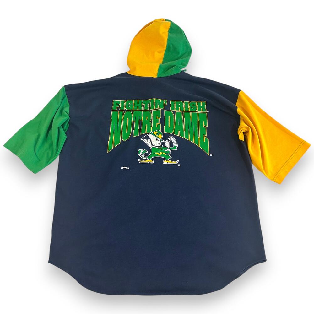 Notre Dame Mens XL Jersey Hoodie SS Fightin' Irish Nutmeg Mills Vintage